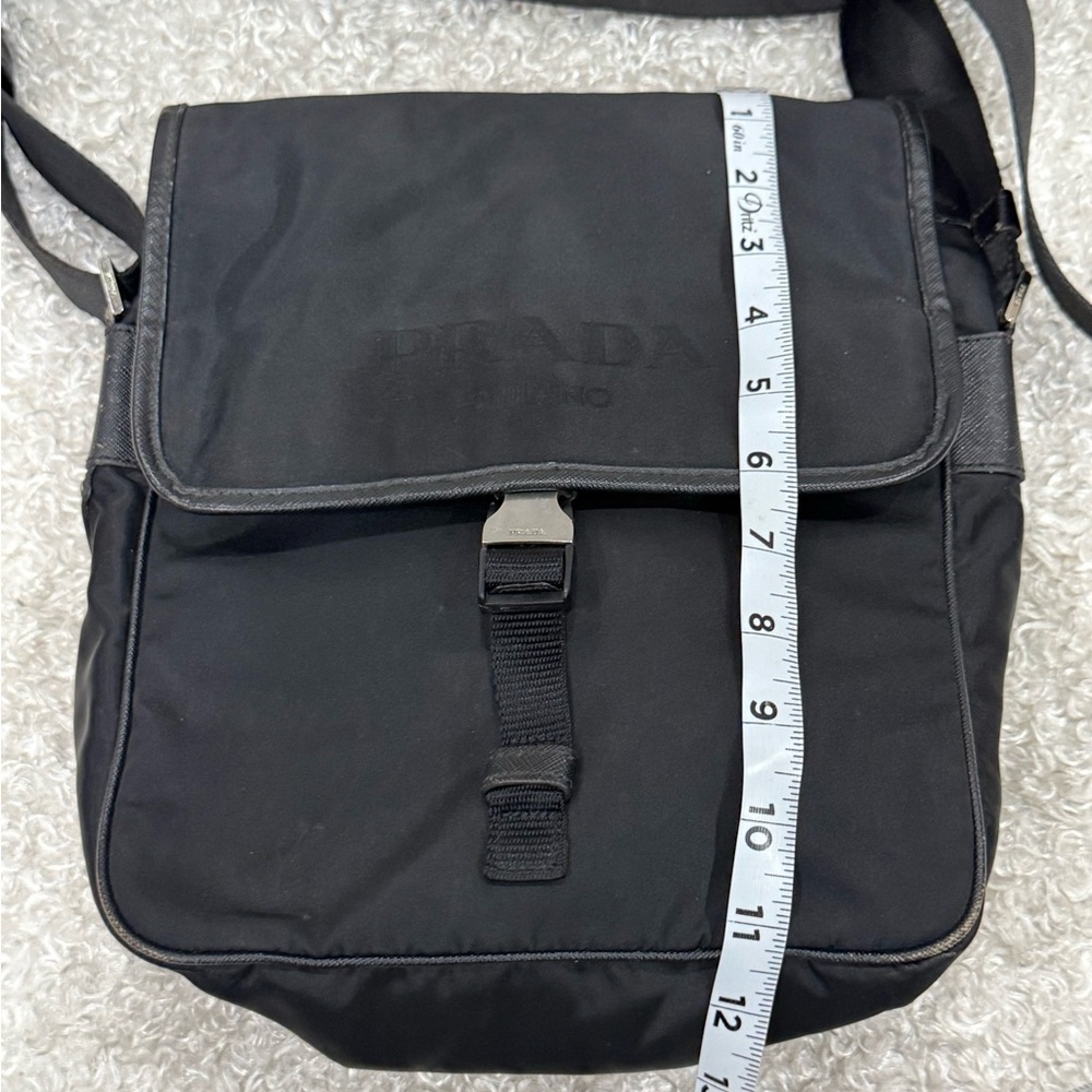 Prada Enameled Metal Triangle Messenger Bag - Picture 10 of 16